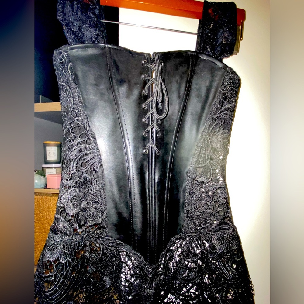 Sexy Faux Leather Corset